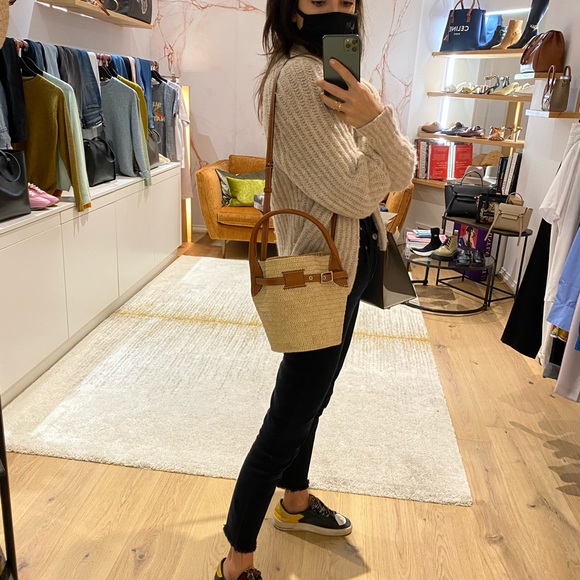 Celine Handbags - Celine bucket small big bag - rare straw bag